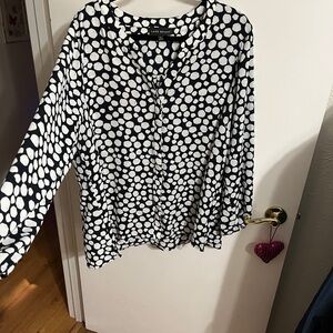 💝 20 Lane Bryant Black and White Polka Dot Women Top